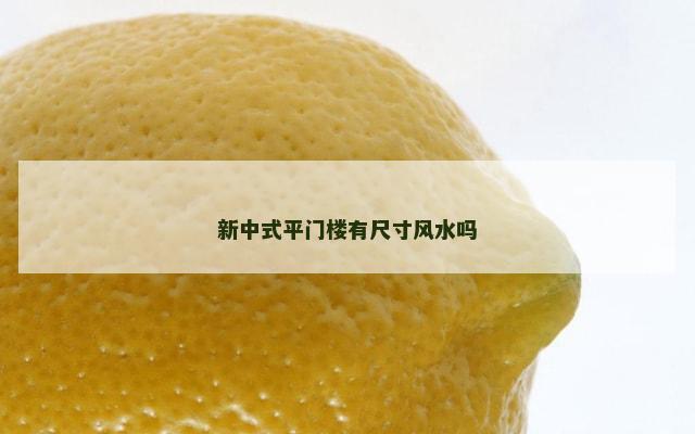 新中式平门楼有尺寸风水吗