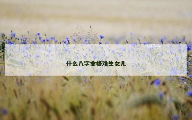 什么八字命格难生女儿