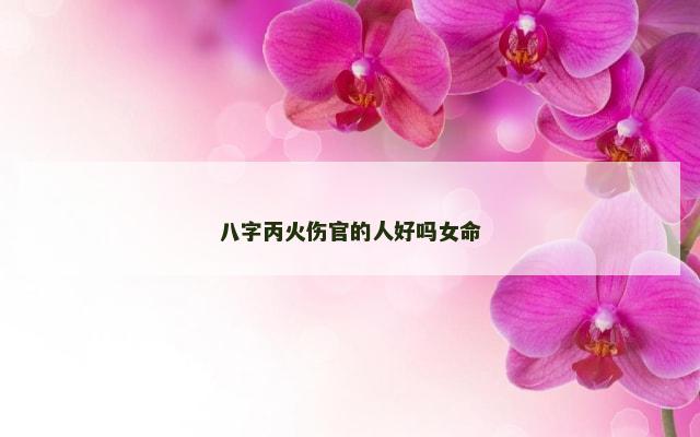 八字丙火伤官的人好吗女命