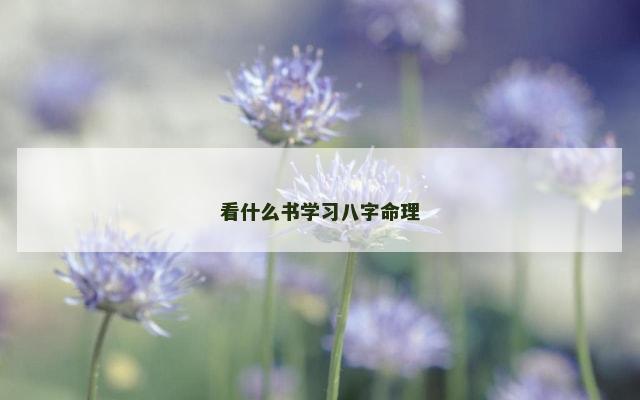 看什么书学习八字命理