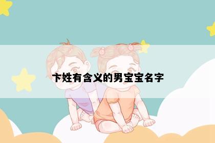 卞姓有含义的男宝宝名字