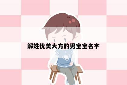 解姓优美大方的男宝宝名字