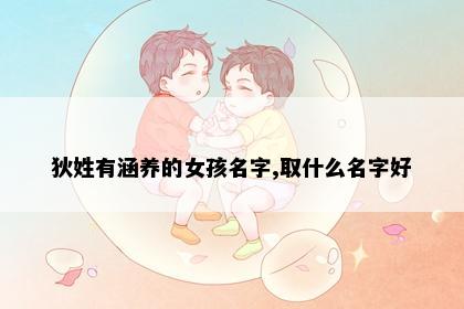 狄姓有涵养的女孩名字,取什么名字好