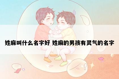 姓麻叫什么名字好 姓麻的男孩有灵气的名字