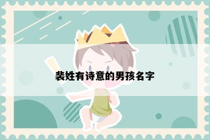 裴姓有诗意的男孩名字