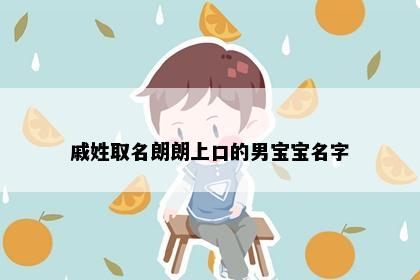 戚姓取名朗朗上口的男宝宝名字