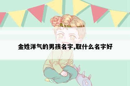 金姓洋气的男孩名字,取什么名字好