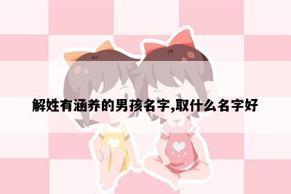 解姓有涵养的男孩名字,取什么名字好