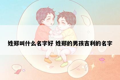 姓郑叫什么名字好 姓郑的男孩吉利的名字