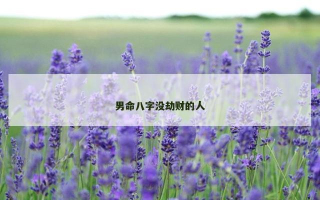 男命八字没劫财的人