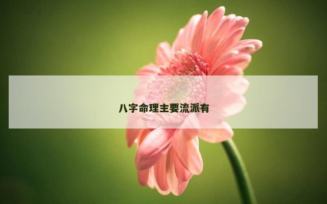 八字命理主要流派有