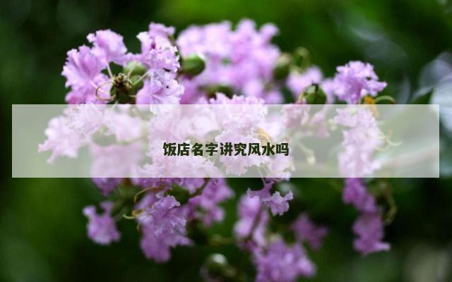 饭店名字讲究风水吗