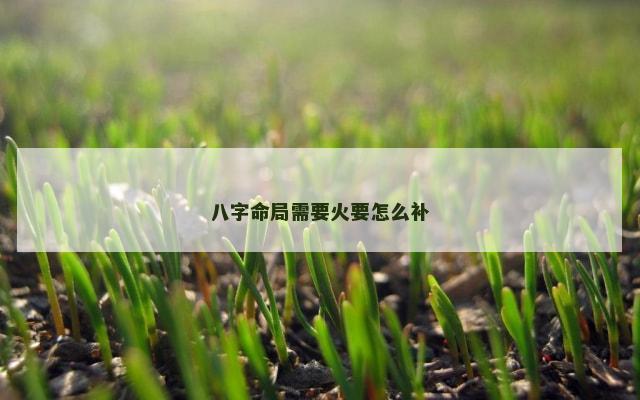 八字命局需要火要怎么补