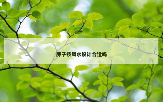 房子按风水设计合适吗