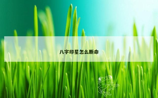 八字印星怎么断命