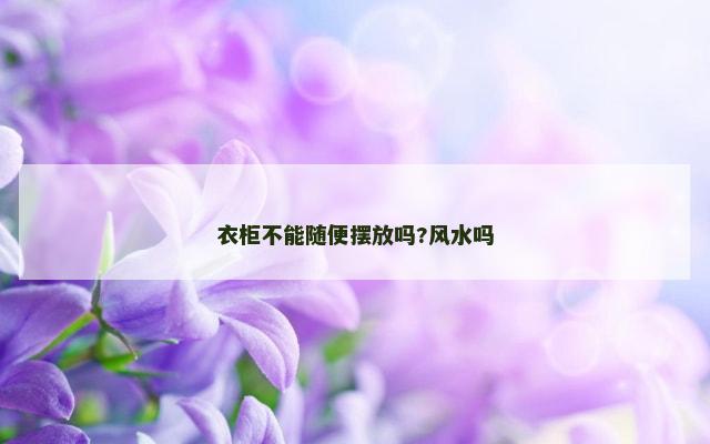 衣柜不能随便摆放吗?风水吗