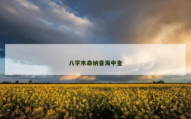 八字木命纳音海中金