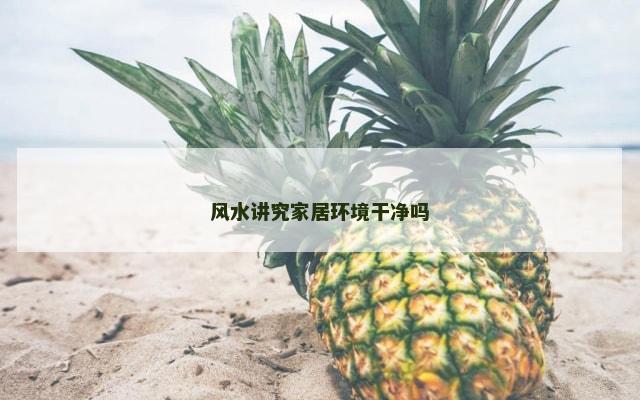 风水讲究家居环境干净吗