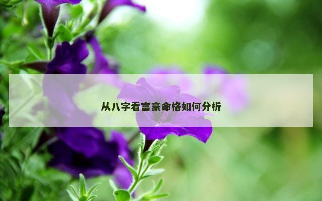 从八字看富豪命格如何分析