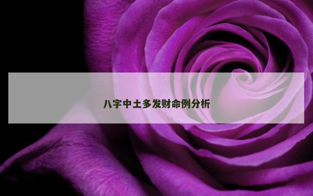 八字中土多发财命例分析