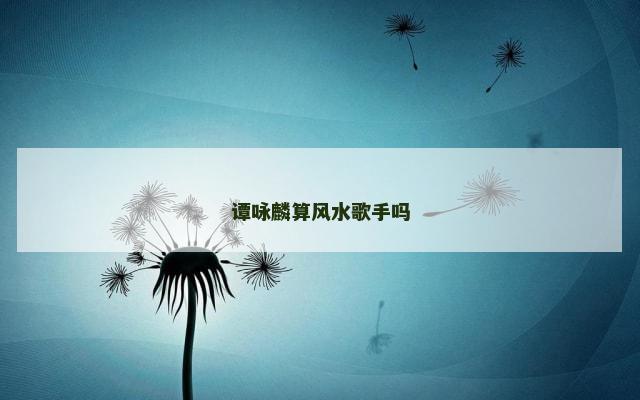 谭咏麟算风水歌手吗