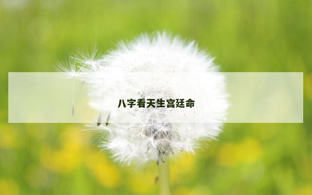 八字看天生宫廷命