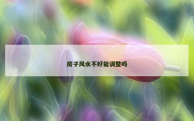 房子风水不好能调整吗