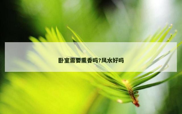 卧室需要熏香吗?风水好吗