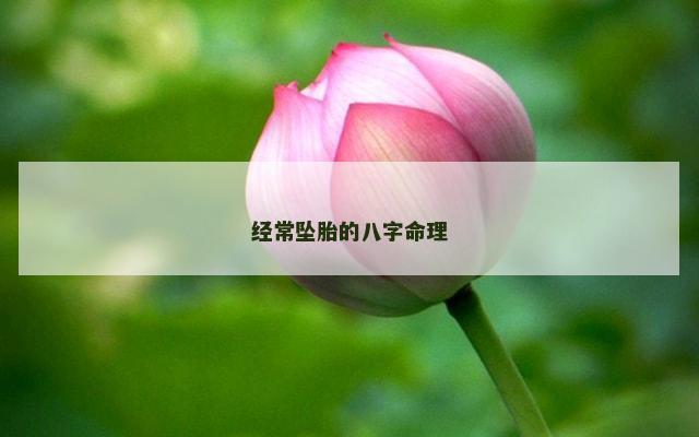 经常坠胎的八字命理