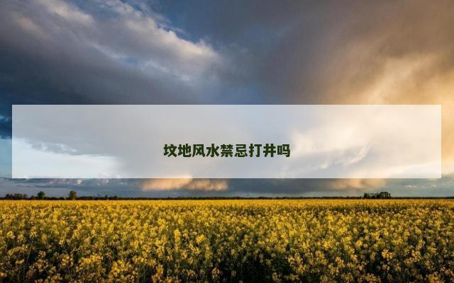 坟地风水禁忌打井吗