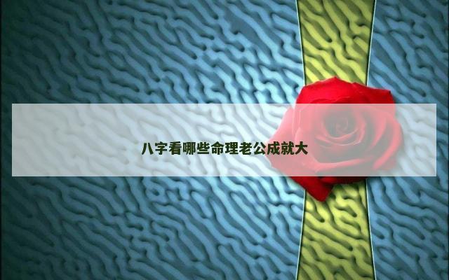 八字看哪些命理老公成就大