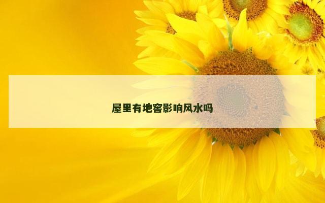屋里有地窖影响风水吗