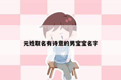 元姓取名有诗意的男宝宝名字