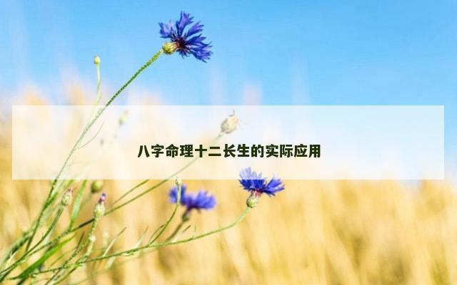 八字命理十二长生的实际应用