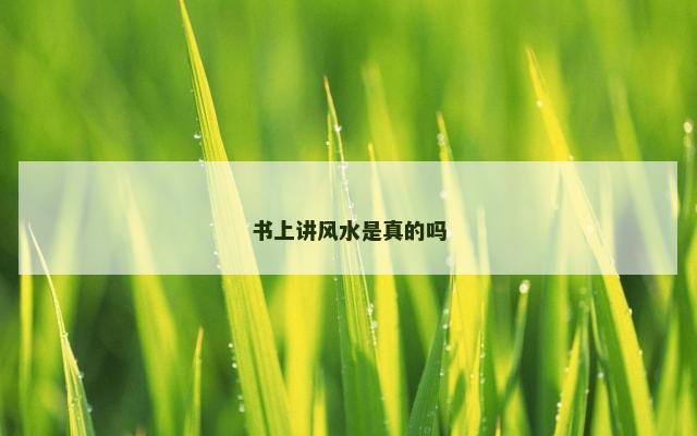 书上讲风水是真的吗