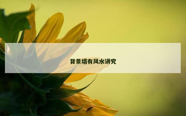 背景墙有风水讲究