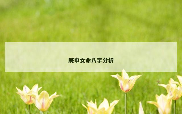 庚申女命八字分析