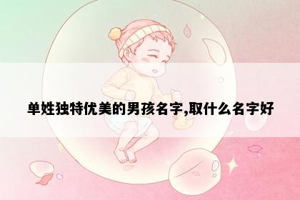 单姓独特优美的男孩名字,取什么名字好