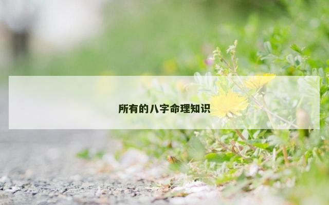 所有的八字命理知识
