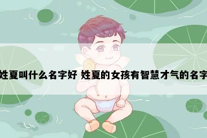 姓夏叫什么名字好 姓夏的女孩有智慧才气的名字