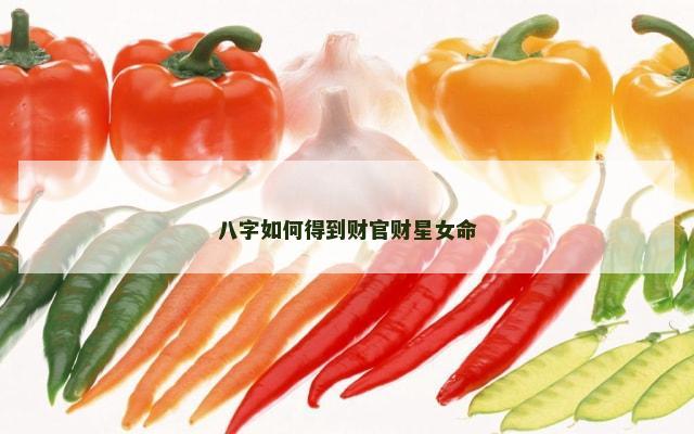 八字如何得到财官财星女命