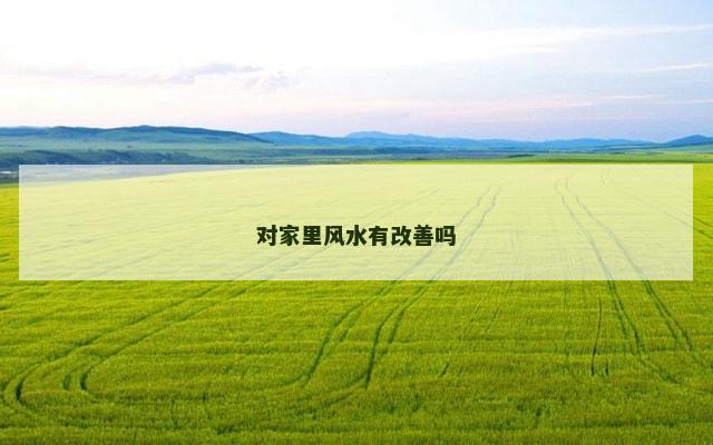 对家里风水有改善吗