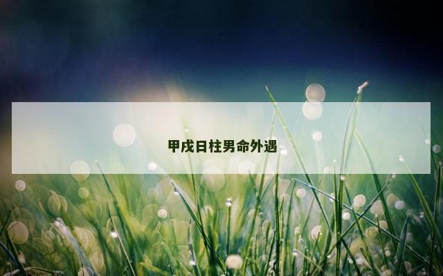 甲戌日柱男命外遇