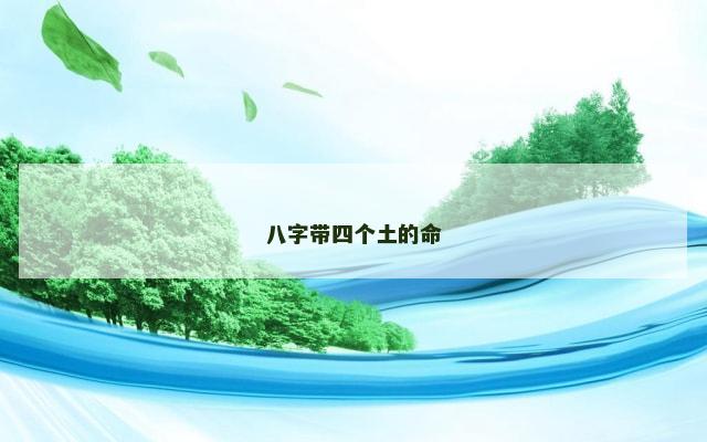 八字带四个土的命