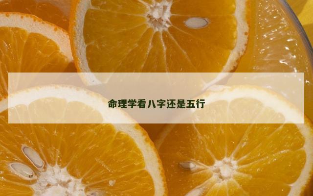 命理学看八字还是五行