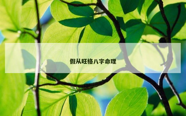 假从旺格八字命理
