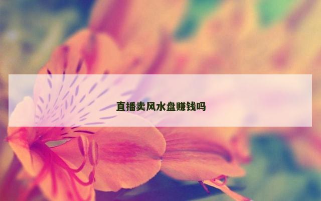 直播卖风水盘赚钱吗