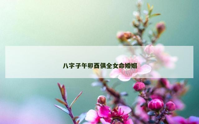 八字子午卯酉俱全女命婚姻