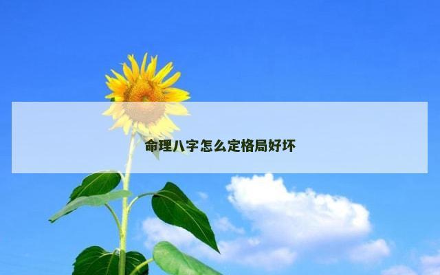 命理八字怎么定格局好坏