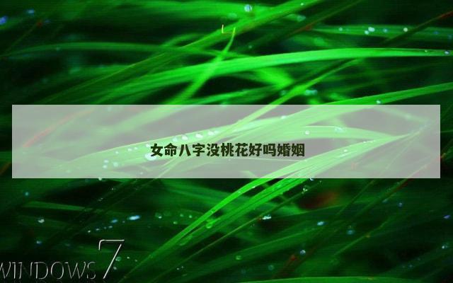 女命八字没桃花好吗婚姻